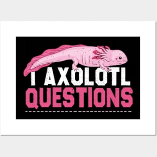 Kids I Axolotl Questions Shirt Kids Funny Kawaii axolotl costume Posters and Art